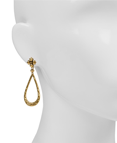 Gold-Tone Floret & Tear-Shape Drop Earrings