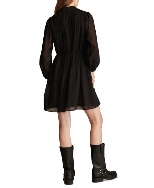 Women's Pleated Chiffon Shirtdress