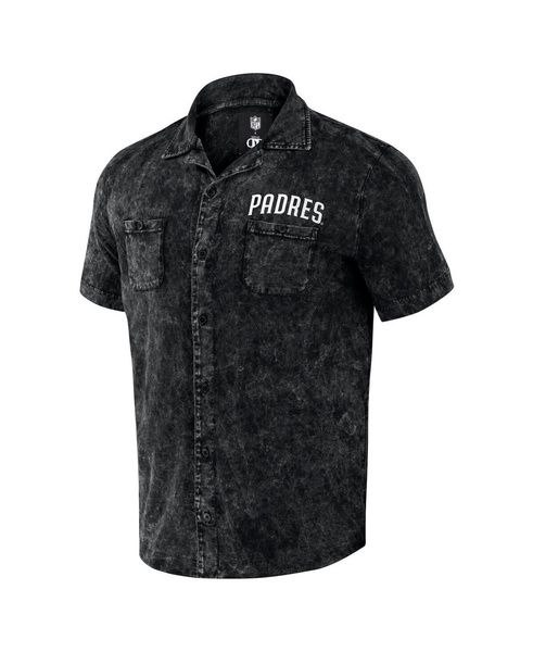 Men's Darius Rucker Collection by Black Distressed San Diego Padres Denim Team Color Button-Up Shirt