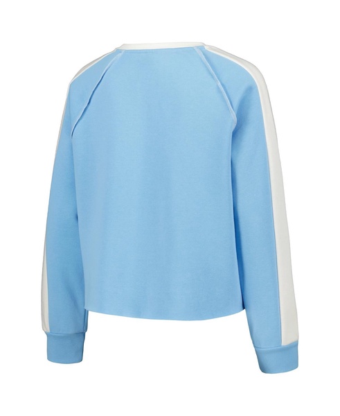 Women's Carolina Blue North Carolina Tar Heels Blindside Raglan Cropped Pullover Sweatshirt