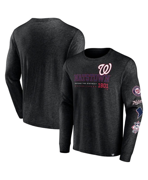 Men's Black Washington Nationals High Whip Pitcher Long Sleeve T-shirt