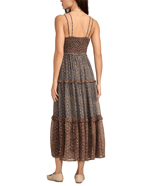 Women's Chiffon Print-Mix Maxi Dress