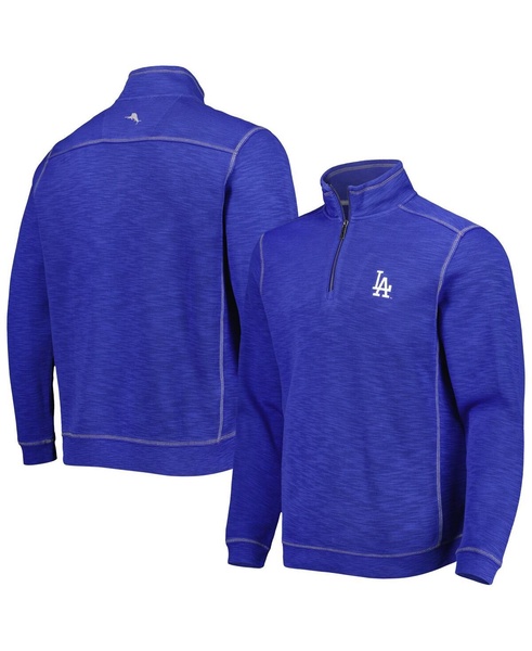 Men's Royal Los Angeles Dodgers Tobago Bay Tri-Blend Quarter-Zip Sweatshirt