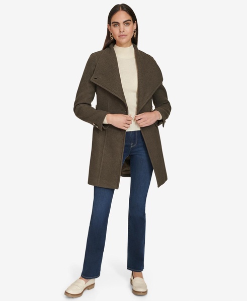 Womens Asymmetrical Belted Wrap Coat, Created for Macys