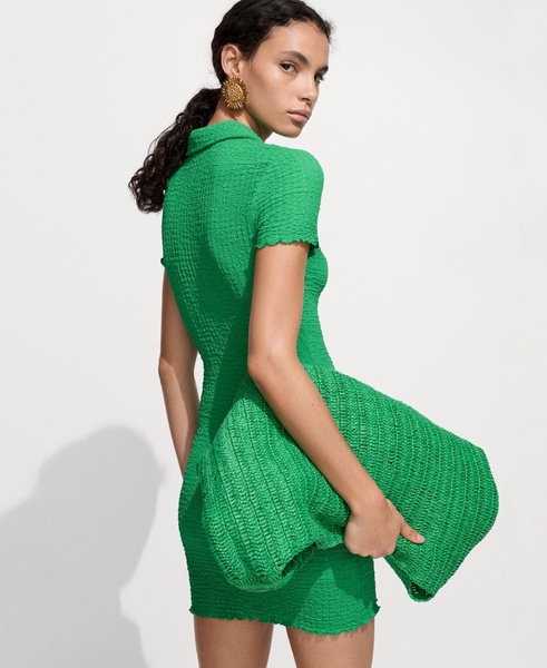 Women's Textured Polo-Neck Dress