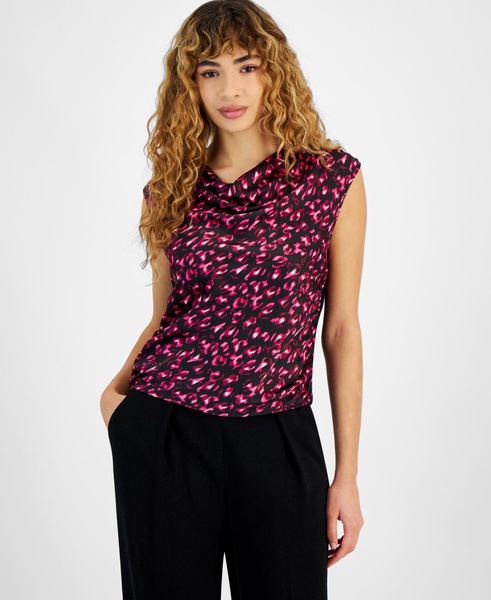 Women's Printed Cowlneck Blouse, Created for Macy's 