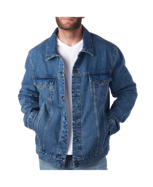 Derek Mens Classic Denim Jacket Casual Button Up Jean Trucker Coat