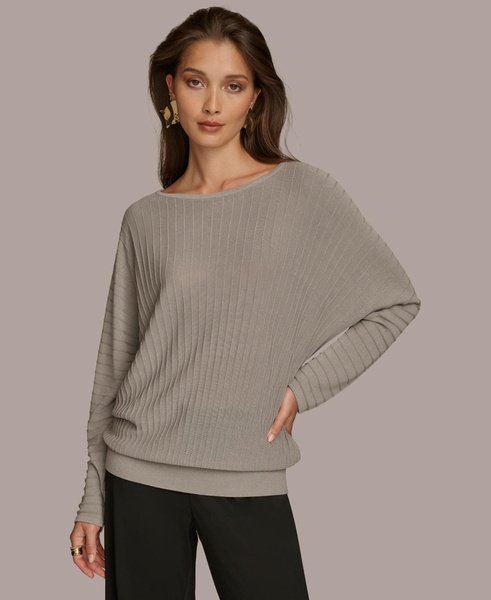 Donna Karan Women's Ribbed Raglan-Sleeve Sweater