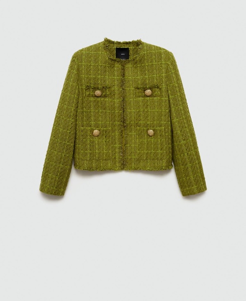 Women's Jewel Buttons Tweed Jacket