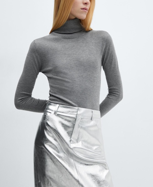 Women's Metallic Midi Skirt