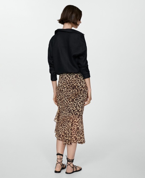 Women's Leopard Gathered Skirt