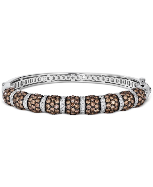 Chocolate Diamond & Vanilla Diamond Pavé Bangle Bracelet (7-1/20 ct. t.w.) in 14k White Gold