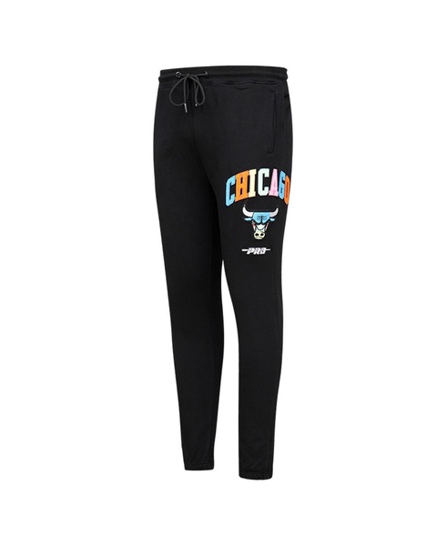 Men's Black Chicago Bulls Washed Neon Sweatpants