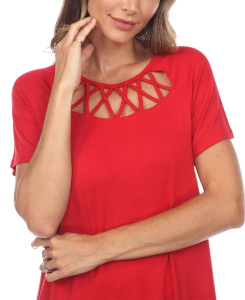 Women's Crisscross Cutout Short Sleeve Top