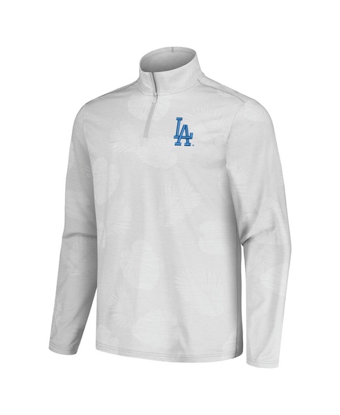 Men's Gray Los Angeles Dodgers Delray Frond IslandZone Half-Zip Jacket