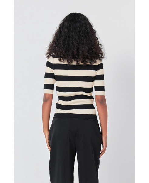 Women's Striped Knit Top