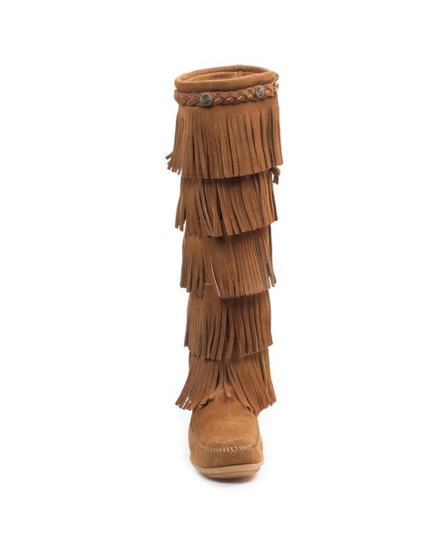 Women's Suede 5-Layer Fringe Boots