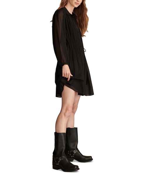 Women's Pleated Chiffon Shirtdress