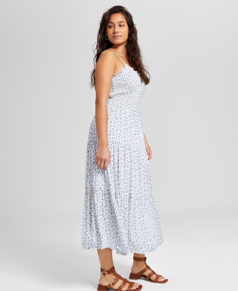 Petite Smocked Tiered Midi Dress, Exclusively at Macy's 