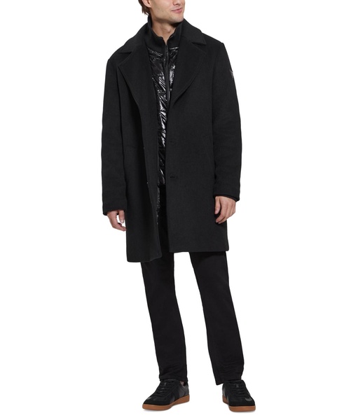 Men's Wool Blend Coat with Removable Quilted Bib