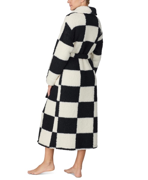 Women's Belted Checkered Fleece Robe