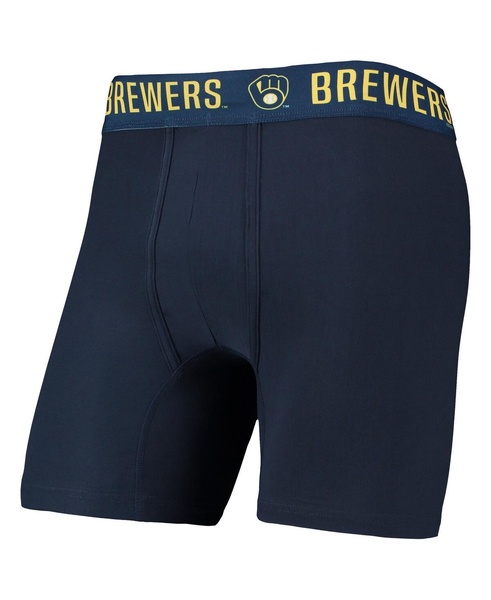 Men's Navy, Gold Milwaukee Brewers Two-Pack Flagship Boxer Briefs Set