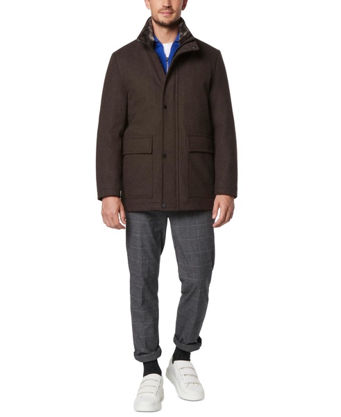 Men's Brooks Melton Wool Car Coat with Faux Fur Collar