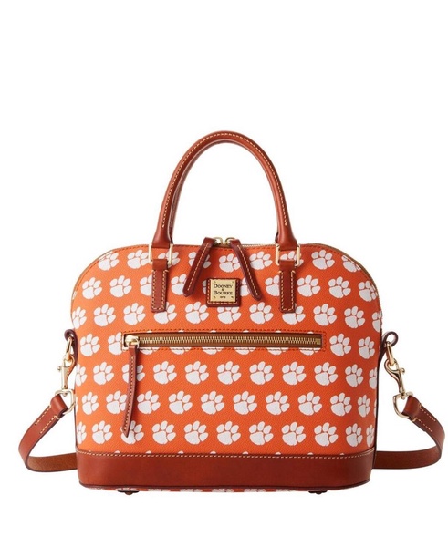 Women's Clemson Tigers Signature Zip Satchel Purse