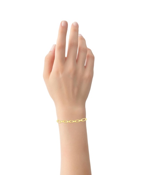 High Polished Link Chain Bracelet in 18K Gold Plated Brass