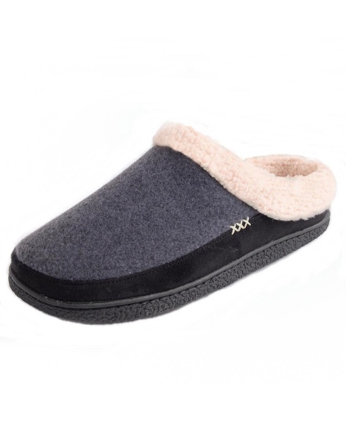 Mens Memory Foam Clog Slippers Fleece Fuzzy Slip On House Shoes