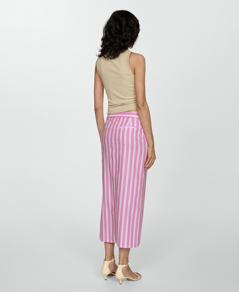 Women's Slit Striped Skirt