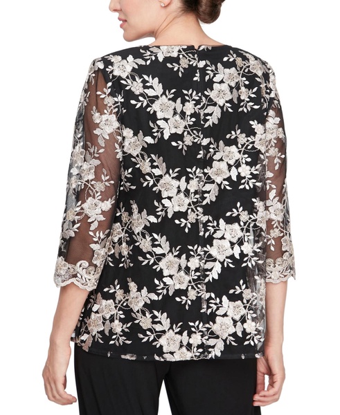 Women's Lace 3/4-Sleeve Layered-Look Blouse