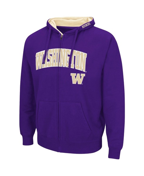 Men's Purple Washington Huskies Arch Logo 3.0 Full-Zip Hoodie