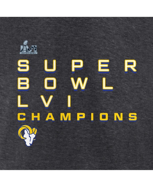 Men's Charcoal Los Angeles Rams Super Bowl LVI Champions Big Tall Signature Route T-shirt