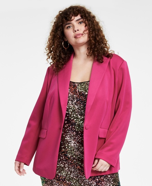 Trendy Plus Size Scuba-Knit Blazer, Created for Macy's