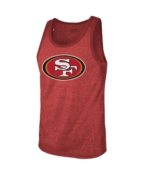 Men's Threads Deebo Samuel Scarlet San Francisco 49ers Player Name and Number Tri-Blend Tank Top