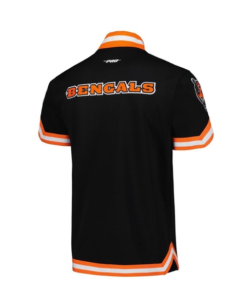 Men's Black Cincinnati Bengals Classic Warm-Up Short Sleeve Full-Snap Jacket