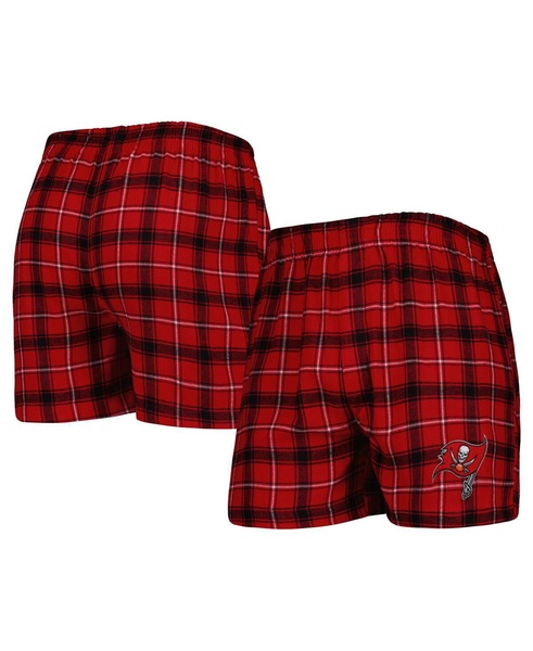 Men's Red, Black Tampa Bay Buccaneers Ledger Flannel Boxers