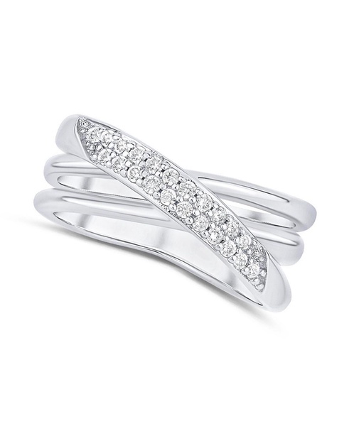 Cubic Zirconia Criss Cross Ring