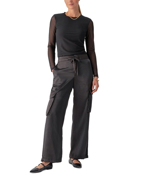 Women's Eve Semi-High-Rise Satin Cargo Pants