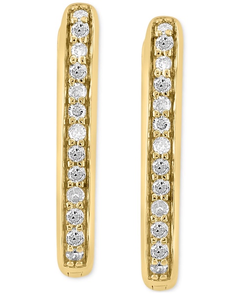 EFFY® Diamond Oval Hoop Earrings (1/6 ct. t.w.) in Gold-Plated Sterling Silver