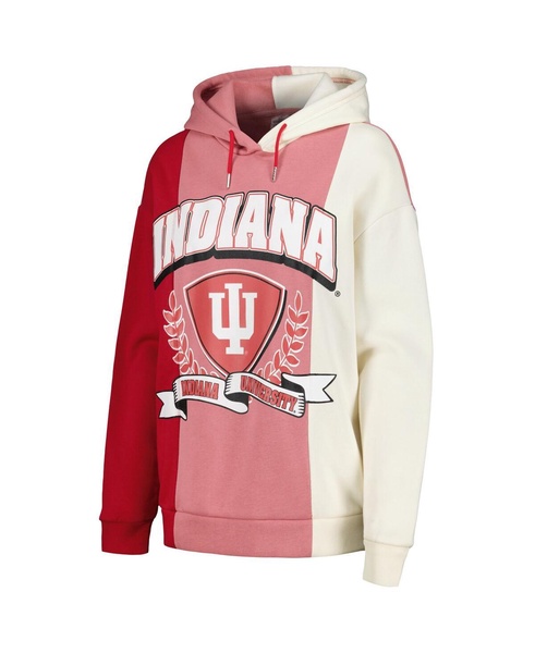 Women's Crimson Indiana Hoosiers Hall of Fame Colorblock Pullover Hoodie