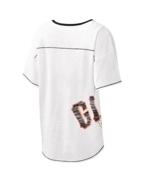 Women's White San Francisco Giants Perfect Game V-Neck T-shirt