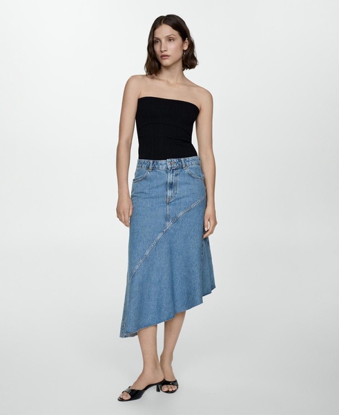 Women's Asymmetrical Denim Skirt