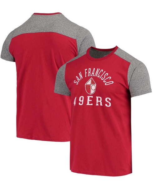 Men's Scarlet, Heathered Gray San Francisco 49Ers Gridiron Classics Field Goal Slub T-shirt