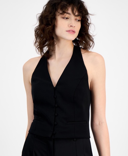 Women's Halter Button-Front Vest Top, Exclusively at Macy's