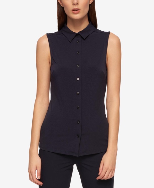 Women's Sleeveless Button-Up Blouse