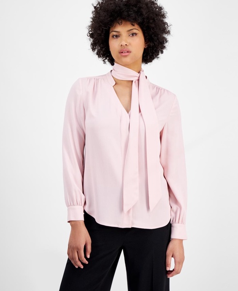 Women's Tie-Neck Long-Sleeve Blouse, Exclusively at Macy's