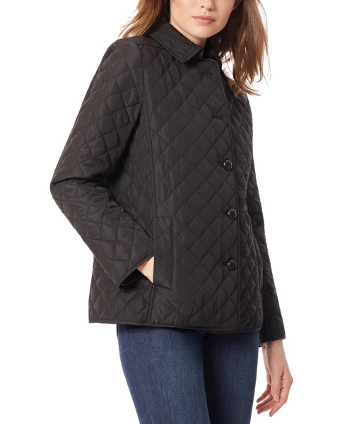 Women's Diamond-Quilted Button-Up Jacket