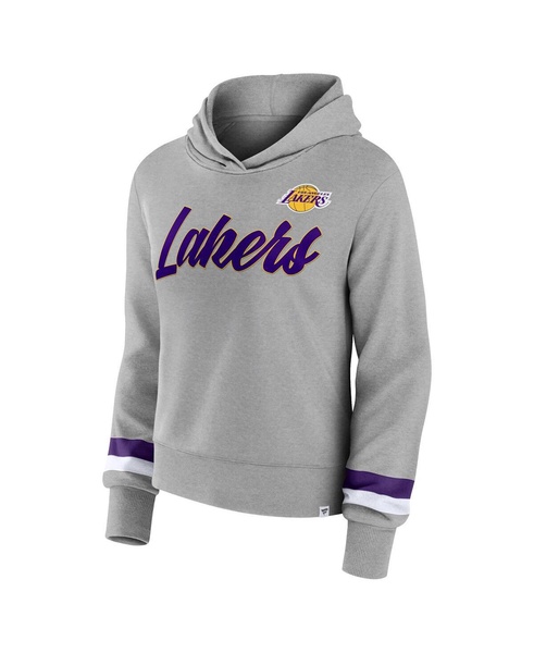 Women's Heather Gray Los Angeles Lakers Halftime Pullover Hoodie